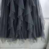 Tulle Skirt Mid-Length High Waist Pleated Skirt_Cwbls0397