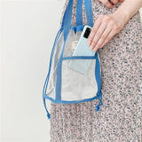 MESH DRAWSTRING BEACH BAG BREATHABLE STORAGE BAG_CWAB1925