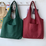 SOLID COLOR LITERARY BLANK HAND PAINTED CANVASBAG_CWAB2131
