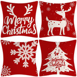 RED SNOWFLAKE ELK PILLOWCASE_CWMM1379