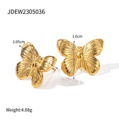 Vintage Butterfly Necklace Earrings Ring Set