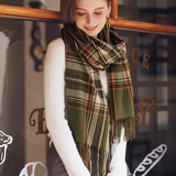 PLAID WINTER SCARF FOR WOMEN WITH TASSELS WARM_CWASC0186