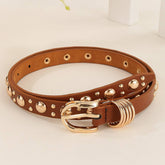 PUNK STYLE HEAVY METAL BELT WITH GOLD RIVETS_CWMM3927
