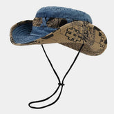 Washed Cotton Floral Cowboy Sun Hat Wide Brim_Cwah3829