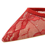 POINTED MESH LACE CROSS STRAP PUMPS_CWSHH0081