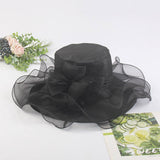 Women New Beach Cover Flower Mesh Hat_Cwah1207