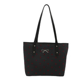 POLKA DOT BLACK BOW UNDERARM TOTE_CWAB3316