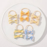 DOUBLE BOW HAIR CLIPS SET WITH PEARLS FOR GIRLS_CWAHA6736