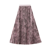 CHINESE STYLE PRINTED PLEATED SKIRT LONG SKIRT_CWBMS0313