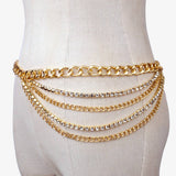 MULTI LAYER DIAMOND STUDDED RETRO WAIST CHAIN_CWMM0668