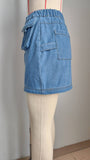 Tight Waist Denim Skirt With Pockets