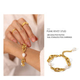 FRENCH VINTAGE FRESHWATER PEARL CUBAN BRACELET_CWAJE4635