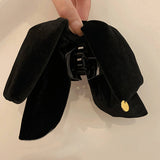 Plus Velour Bow Hairclip_Cwaha0864