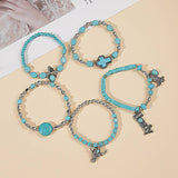ETHNIC STYLE BULL HEAD CACTUS BRACELET SET_CWMM3520