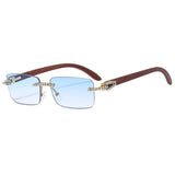 RHINESTONE FRAMELESS SQUARE SUNGLASSES FOR WOMEN_CWASG1159