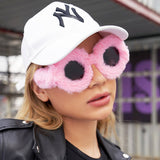 ROUND FRAME PLUSH FULL COVERAGE SUNGLASSES_CWASG0644