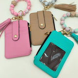 SILICONE BRACELET LEATHER WALLET TASSEL KEYCHAIN_CWAJE0659