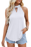 Waistcoat Halter Top Keyhole Sleeveless Shirt