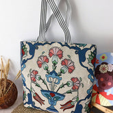 RETRO EMBROIDERED CANVAS SHOULDER BAG TOTE BAG_CWAB1672