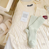 SOLID COLOR TWIST THICK WARM SOCKS_CWMS0879