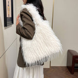 Winter Large Capacity Tassel Plush Shoulder Bag_Cwab3980