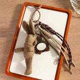 HANDMADE WOVEN BUNNY KEYCHAIN CUTE BAG CHARM GIFT_CWMM7627