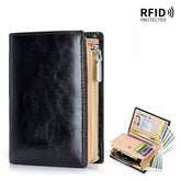 SHORT TOP LAYER COWHIDE VINTAGE LEATHER WALLET_CWAB3824