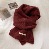 Avocado Green Wool Cable Knit Winter Scarf_Cwasc03813