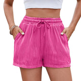 Solid Color Drawstring Shorts With Pocket Pits