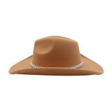 Western Ethnic Felt Cowboy Fedora Hat_Cwah04374