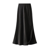 DARKPATTERN SATINFISHTAILSKIRTSLIT DRAPELONGSKIRT__CWBMS0295