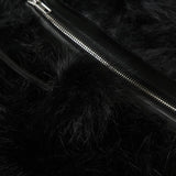 Vintage Cratered Patchwork Furry Hoodie Jacket