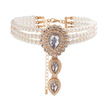 IMITATION PEARL RHINESTONE FASHION COLLAR JEWELRY_CWAJE1161