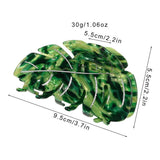 ACETATE LEAF HAIR CLAW ELEGANT SHARK CLIP_CWAHA1646