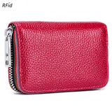Top Layer Cowhide Zipper Genuine Leathe Card Holder_Cwab3835