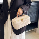 New Diamond Pu Leather Flat Cosmetic Bag_Cwab4375