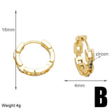 Versatile Round Gold-Plated Earrings And Studs