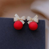 CHRISTMAS BOW RED SERIES EARRINGS_CWAJE2389