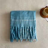 RED PLAID SCARF SOFT FAUX CASHMERE WINTER WRAP_CWASC2343