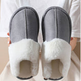 FAUX SUEDE FUZZY SLIPPERS WOMEN MEN_CWSHS0267
