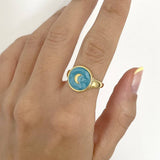 RETRO OIL DROP MOON FASHION CREATIVE RING_CWAJE1744