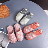 PLAID CARTOON CLOSED TOE HOME SLIPPERS_CWSHF0207