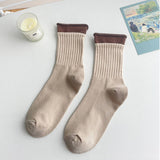 Women Pair Breathable Hemmed Socks_Cwms0303