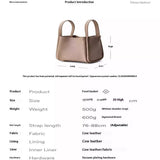 MEDIUM LEATHER BUCKET TOTE BASKET STYLE BAG_CWAB5335