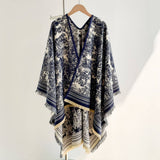 All-Season Warm Shawl Women Thick Poncho Cape_Cwocasl00081