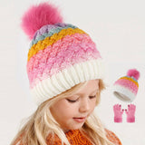 CHILDRENS KNITTED HAT AND GLOVES TWO PIECE SET_CWMM2871