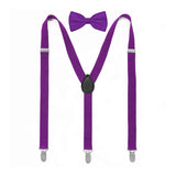 MULTICOLOR SOLID COLOR SUSPENDER CLIP BOW TIE SET_CWMM1105