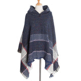 Women Herringbone Pattern Hooded Shawl_Cwasc1202