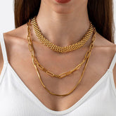 MULTI LAYERED 18K GOLD PLATED NECKLACE_CWMM3686
