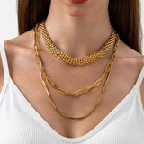 MULTI LAYERED 18K GOLD PLATED NECKLACE_CWMM3686